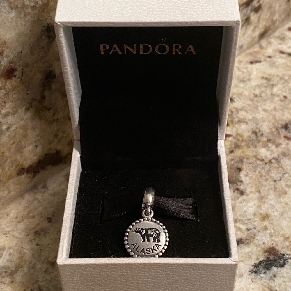 🐧Pandora Alaska Bear Dangle Charm - Sterling Silver